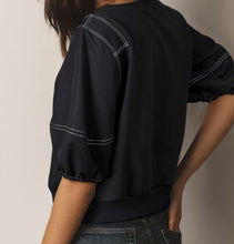 Load image into Gallery viewer, Black Contrast Puffy Sleeve Top
