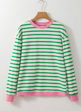 Load image into Gallery viewer, Green Striped Long Sleeve Top
