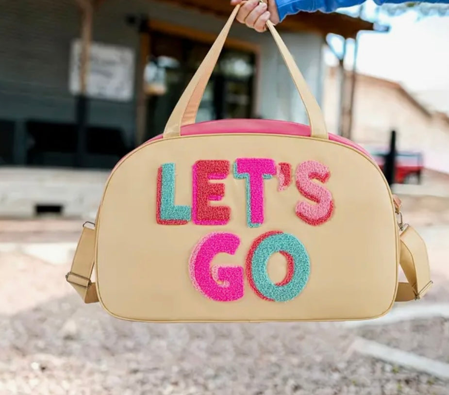 Let’s Go Embroidered Duffle Bag