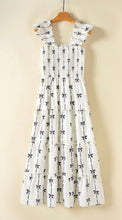 Load image into Gallery viewer, The “Kamryn” Bow Print Smocked Maxi Dress
