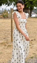 Load image into Gallery viewer, The “Kamryn” Bow Print Smocked Maxi Dress
