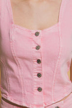 Load image into Gallery viewer, The “Rose” Denim Tank Top-Pink
