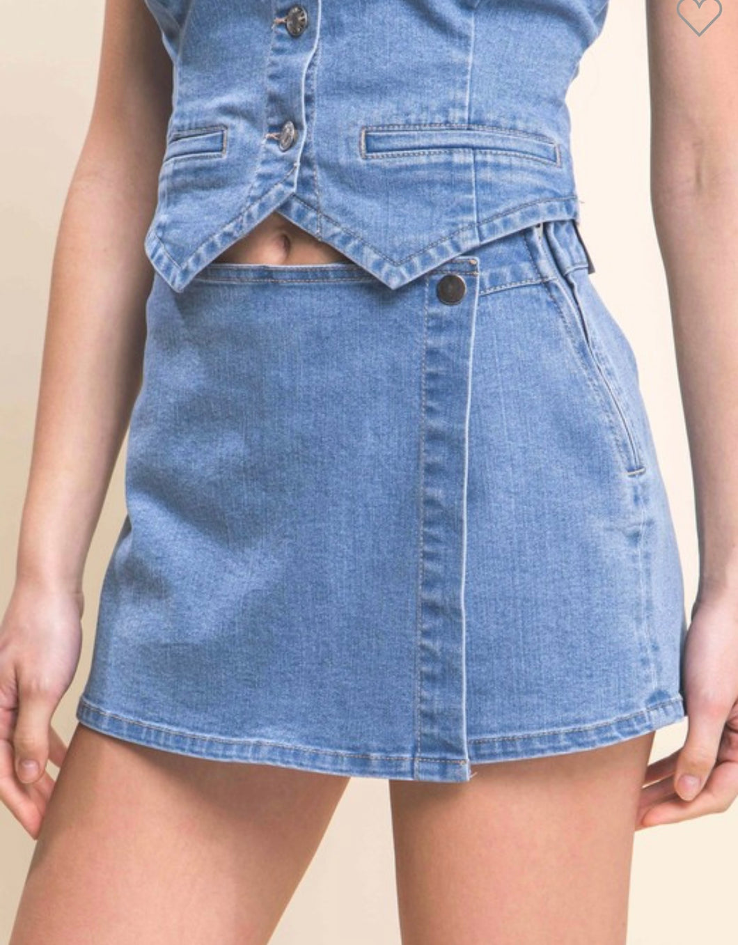 The “Demi” Denim Wrap Skort