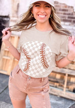Load image into Gallery viewer, Checkered Baseball Graphic Tee
