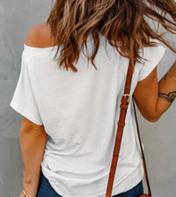 Load image into Gallery viewer, White Pocket Tee with Side Slits
