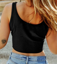 Load image into Gallery viewer, Black Ribbed Knit Crop Top
