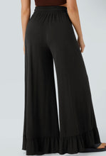 Load image into Gallery viewer, Black Ruffled Wide Leg High Waist Pants (S-XL)
