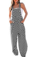 Load image into Gallery viewer, Black and White Checkered Print Jumpsuit
