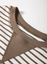 Load image into Gallery viewer, The &quot;Anna&quot; Brown Striped Ruffle Short Sleeve Top
