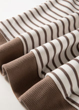 Load image into Gallery viewer, The &quot;Anna&quot; Brown Striped Ruffle Short Sleeve Top
