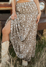 Load image into Gallery viewer, Brown Western Floral Print Ruffled Maxi Skirt (S-XL)
