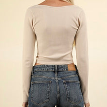 Load image into Gallery viewer, Casual Fitted Knit Top-Cream
