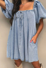 Load image into Gallery viewer, The &quot;Demi&quot; Denim Babydoll Dress
