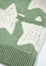 Load image into Gallery viewer, Green Sherpa Star Pattern Textured Sweater Cardigan (S-XL)
