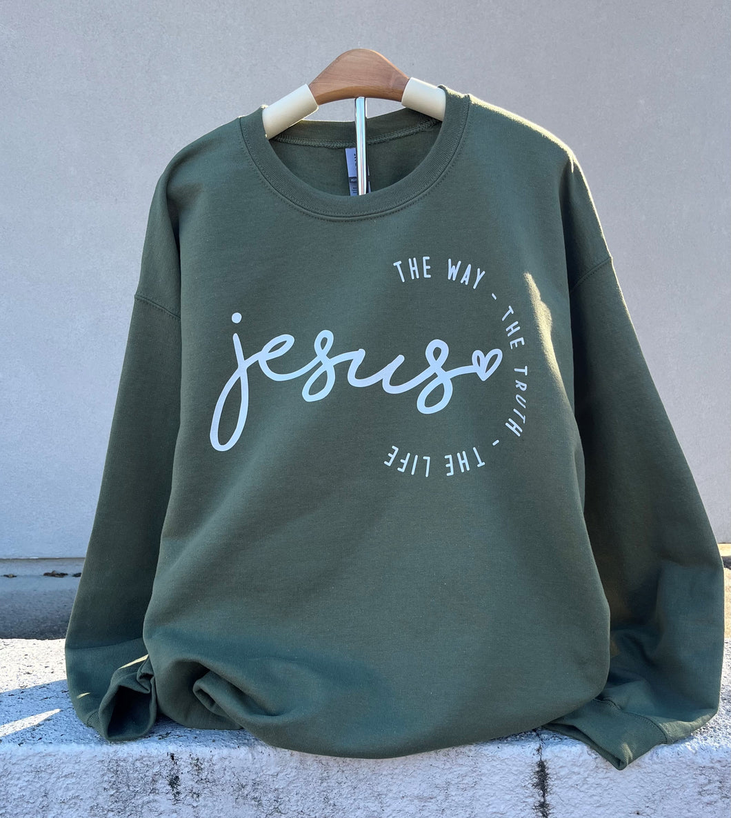 Jesus The Way The Truth The Life Graphic Sweatshirt