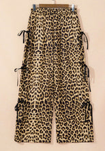 Load image into Gallery viewer, Leopard Print Bow Tie Elastic Waist Pants
