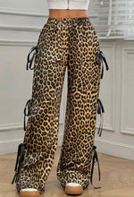Load image into Gallery viewer, Leopard Print Bow Tie Elastic Waist Pants
