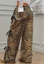 Load image into Gallery viewer, Leopard Print Bow Tie Elastic Waist Pants
