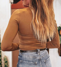 Load image into Gallery viewer, Chestnut Solid Color Long Sleeve Fitted Top (S-XL)
