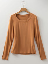 Load image into Gallery viewer, Chestnut Solid Color Long Sleeve Fitted Top (S-XL)
