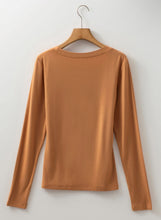 Load image into Gallery viewer, Chestnut Solid Color Long Sleeve Fitted Top (S-XL)
