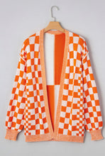 Load image into Gallery viewer, Orange Checkered Open Front Cardigan (S-XL)
