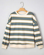 Load image into Gallery viewer, Khaki Stripe Crew Neck Pullover Sweatshirt (S-XL)
